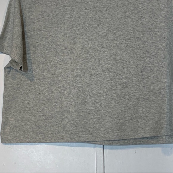 Open Edit Boxy Crop Organic Cotton T Shirt in Heather Grey - Picture 5 of 12